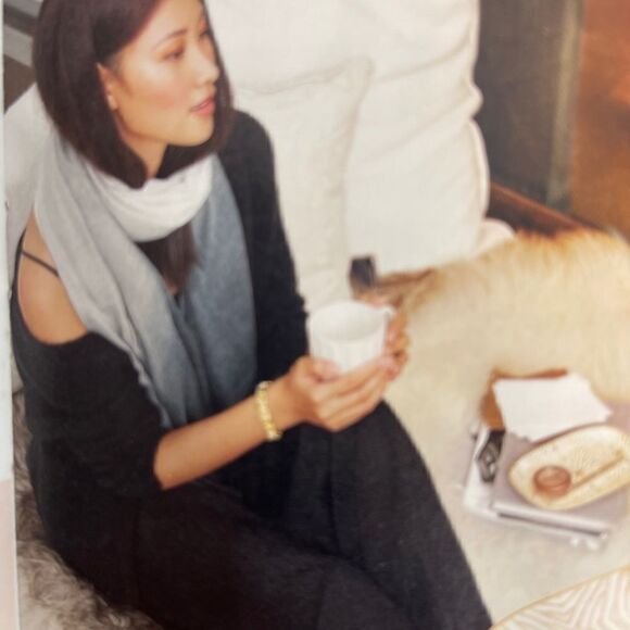 Carly Cushnie gray horizon ombré print scarf NWT - Picture 9 of 10